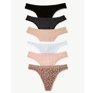 5/$20 NEW 6Pk 2X Women's Seamless Thong Panties
